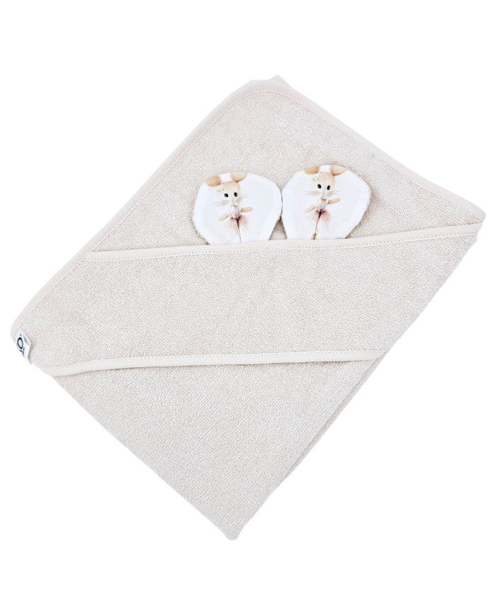 Bamboo bath cover Ballerina Mouse / Light Beige