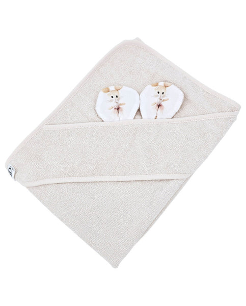 Bamboo bath cover Ballerina Mouse / Light Beige