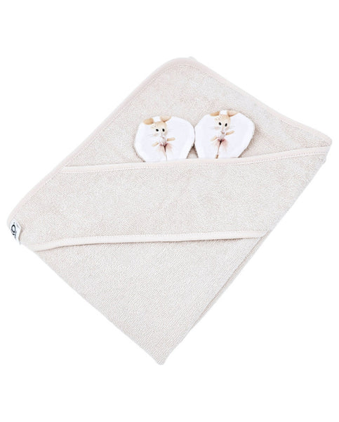 Bamboo bath cover Ballerina Mouse / Light Beige