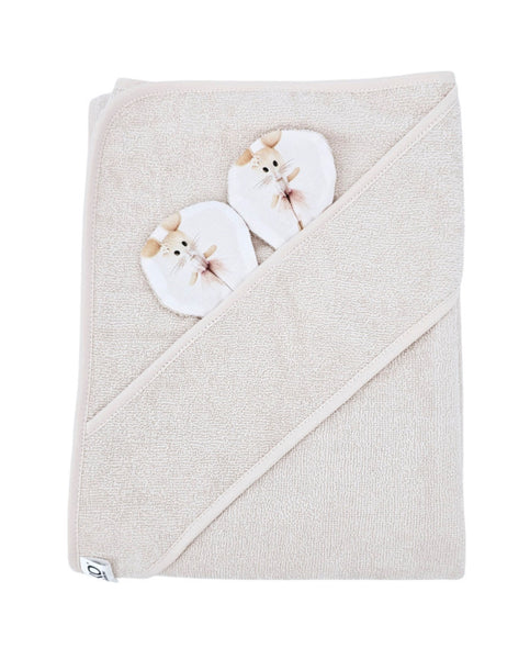 Bamboo bath cover Ballerina Mouse / Light Beige