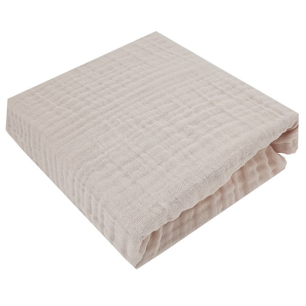 Mousseline hoeslaken met elastische band 140 x 70 cm beige