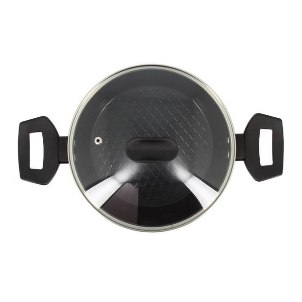 Dutch oven - MENASTYL - 6020646 - Forged aluminum - 20 cm - Black - Suitable for all heat sources including induction