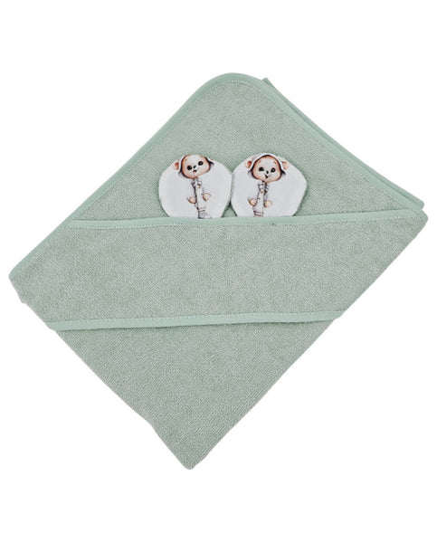 Bamboo bath cover GARDENER BEAR/MINT