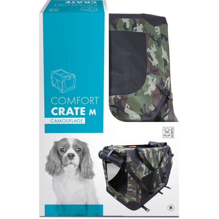 Transport box - M PETS - COMFORT CRATE M - Camouflage - Foldable - Metal frame - Air vents