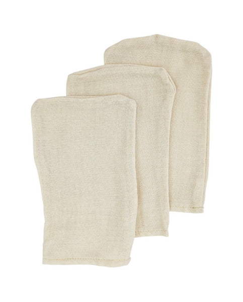 Mélange de gants de toilette en mousseline, 3 pièces, Latte