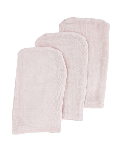 Mélange lavant pour le bain en mousseline, 3 pièces, Rose pâle