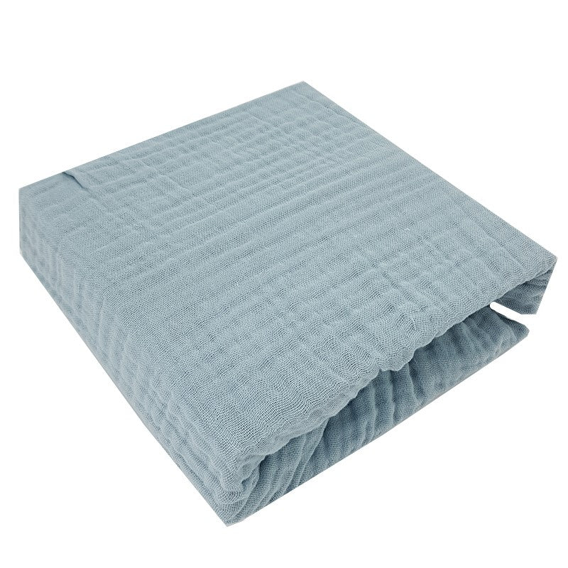 Mousseline hoeslaken met elastische band 120 x 60 cm - Blauw