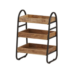 Magazine rack with 3 wooden bins