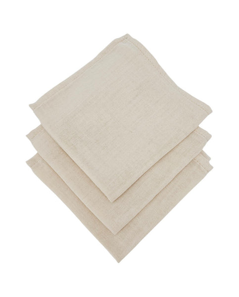 Langes en mousseline 30 x 30 cm, 3 pièces, Latte