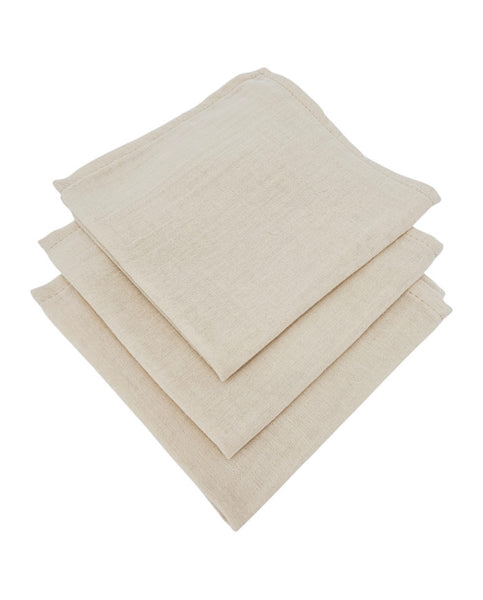 Langes en mousseline 30 x 30 cm, 3 pièces, Latte