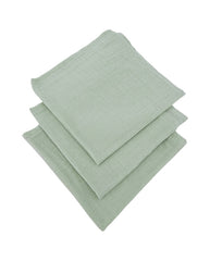 Langes en mousseline 30 x 30 cm, 3 pièces, menthe