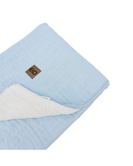 Blue Fur Quilted Muslin Blanket