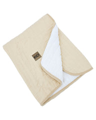 Couverture en mousseline matelassée en fourrure, couleur Latte