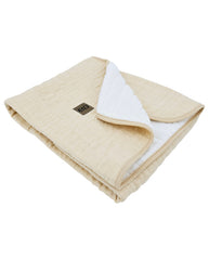 Couverture en mousseline matelassée en fourrure, couleur Latte