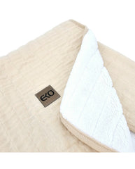 Couverture en mousseline matelassée en fourrure, couleur Latte