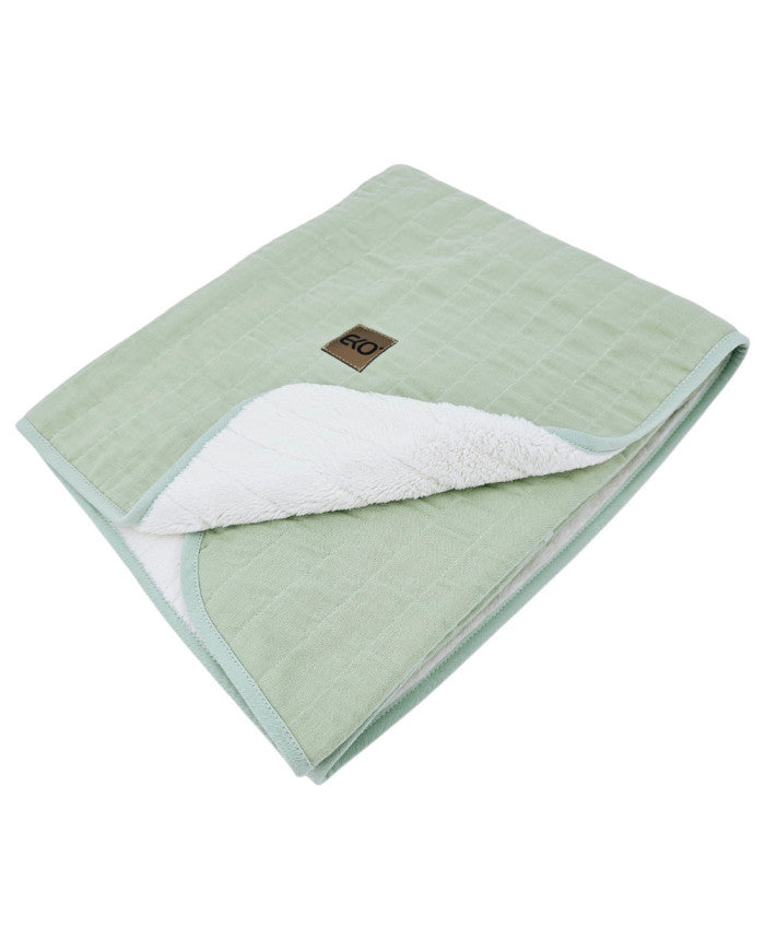 Fur Quilted Muslin Blanket MINT