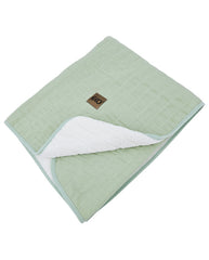 Fur Quilted Muslin Blanket MINT