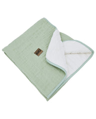 Fur Quilted Muslin Blanket MINT