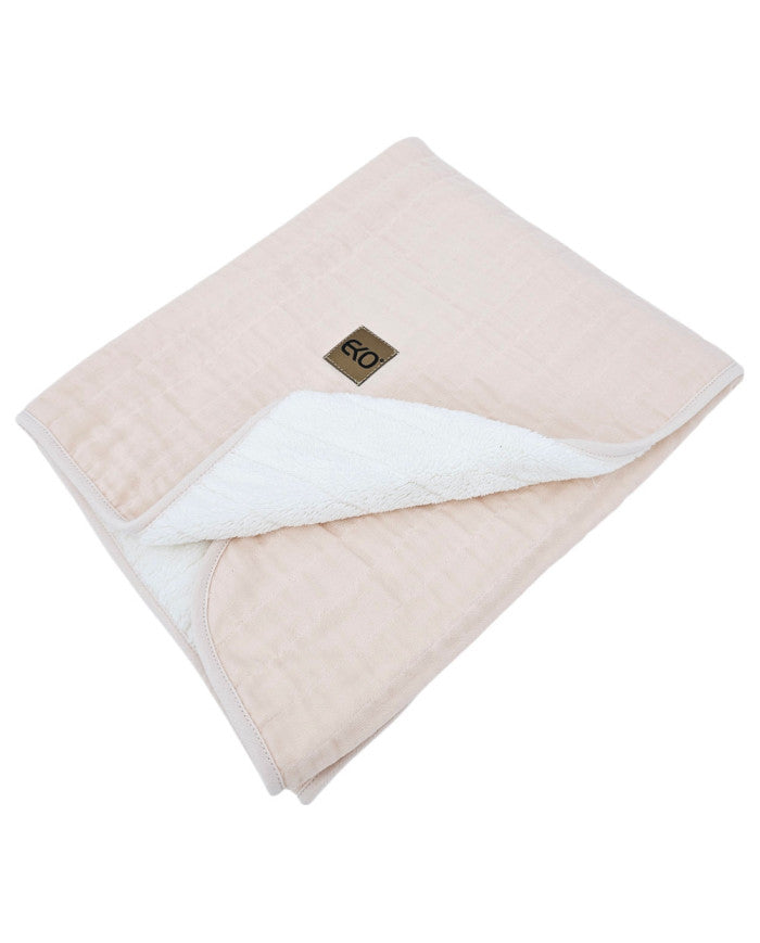 Fur Quilted Muslin Blanket ROSE PINK