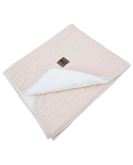 Fur Quilted Muslin Blanket ROSE PINK