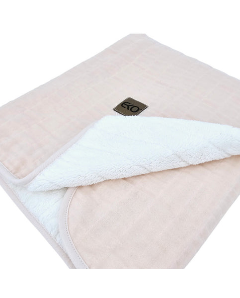 Fur Quilted Muslin Blanket ROSE PINK