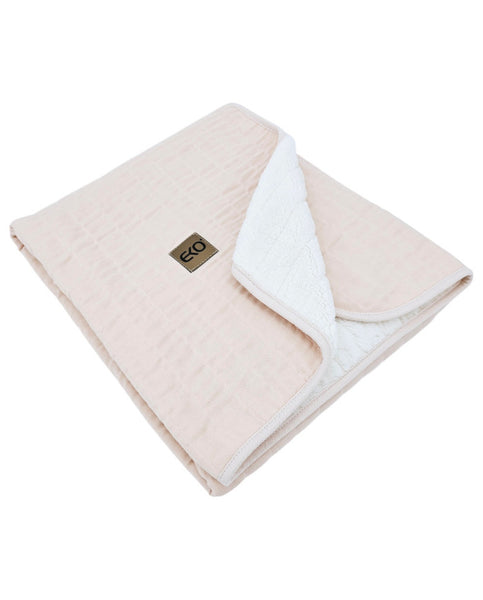 Fur Quilted Muslin Blanket ROSE PINK