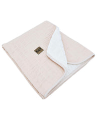 Fur Quilted Muslin Blanket ROSE PINK