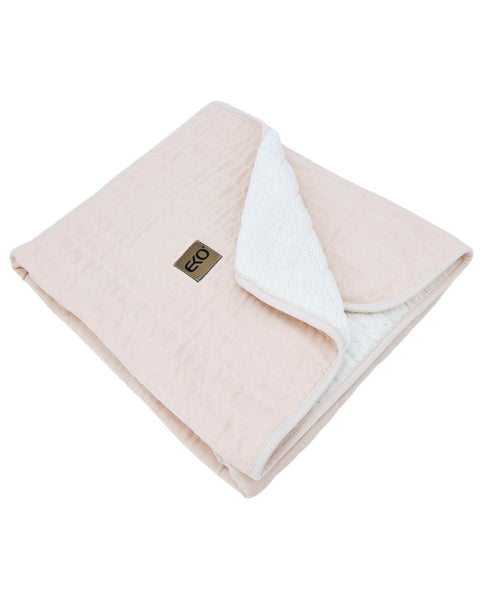 Fur Quilted Muslin Blanket ROSE PINK