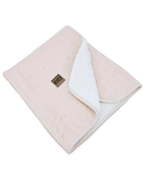 Fur Quilted Muslin Blanket ROSE PINK