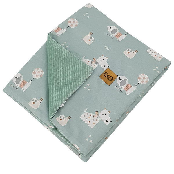 Blanket and play mat with velvet fabric lining - Dogs