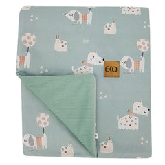 Blanket and play mat with velvet fabric lining - Dogs