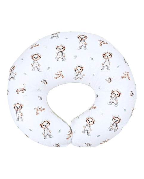 Velvet breastfeeding crescent pillow GARDENER BEAR