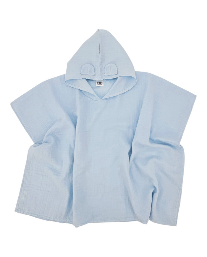 Poncho en mousseline BLEU