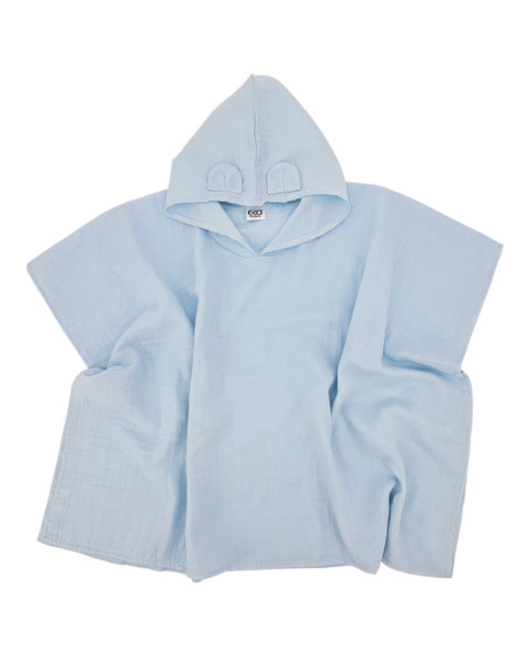 Poncho en mousseline BLEU