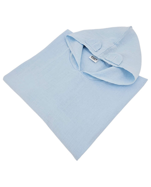 Poncho en mousseline BLEU