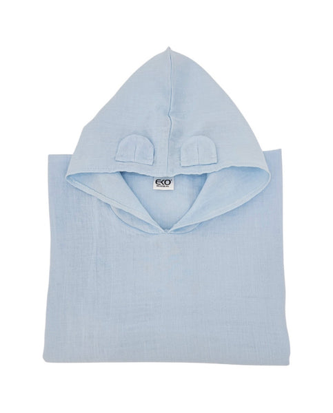 Poncho en mousseline BLEU