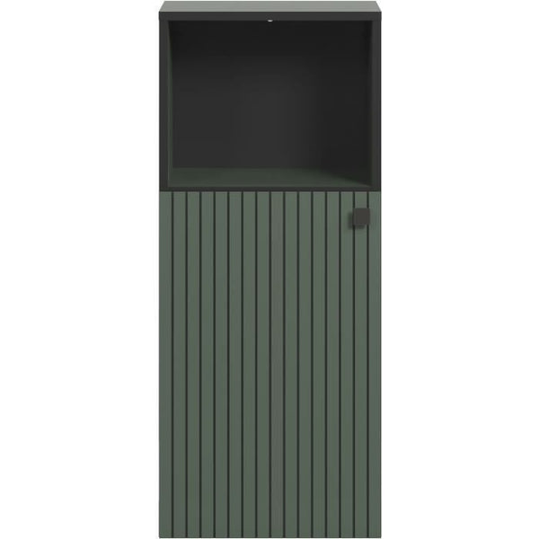 Badkameropbergmeubel - Saliegroen en zwart - L40 x H95 x D31 cm - PURE BLISS