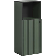 Badkameropbergmeubel - Saliegroen en zwart - L40 x H95 x D31 cm - PURE BLISS