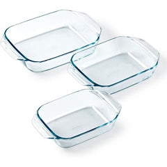 Set van 3 ovenschalen - PYREX - Glas - Rechthoekig - Irresistible - 20-25-28 cm