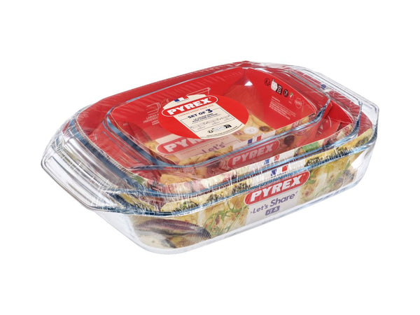 Must Have Kits Baking Dish Rectangle with Handles 3-Piece