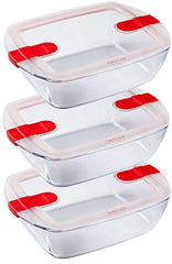 Ensemble de 3 plats rectangulaires Cook & Heat de 1,1 litre