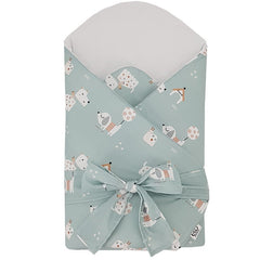 Printed Cotton Swaddle Blanket with Coconut Dogs