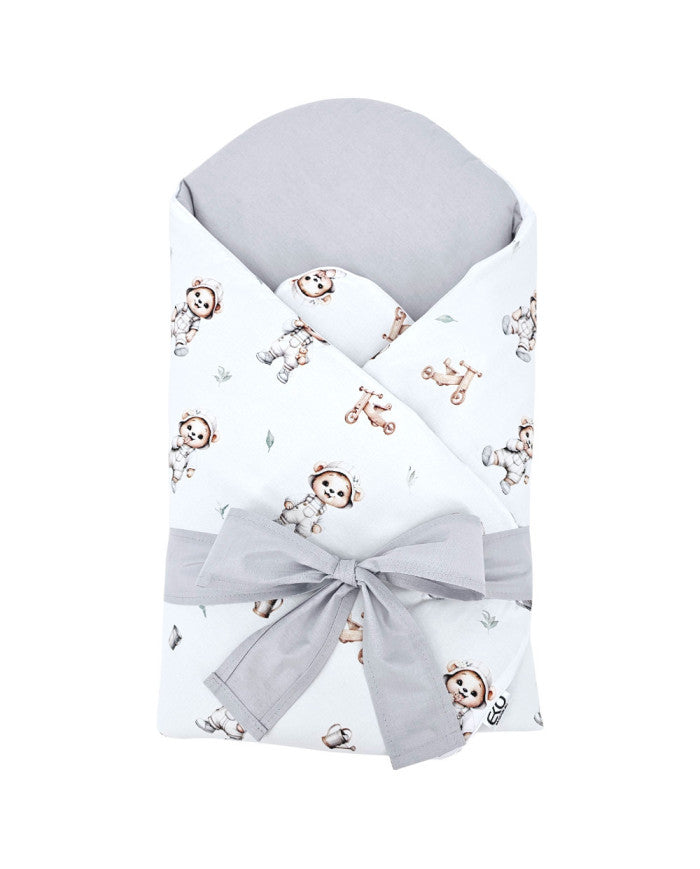 Printed cotton  swaddle blanket cone with coconut GARDENER BEAR