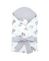 Printed cotton  swaddle blanket cone with coconut GARDENER BEAR