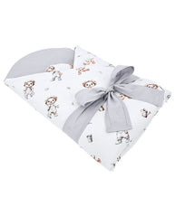 Printed cotton  swaddle blanket cone with coconut GARDENER BEAR