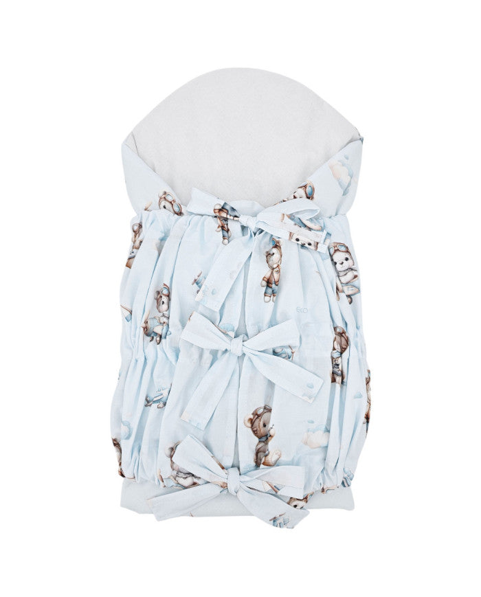 Katoenen Swaddle Deken met Print Piloot Beer