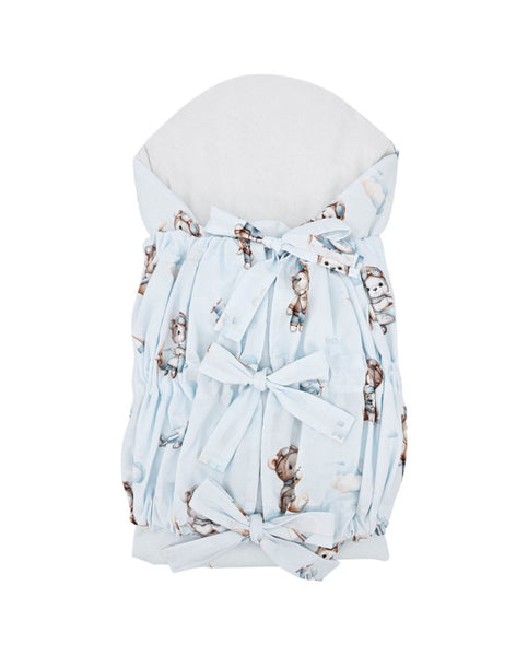 Katoenen Swaddle Deken met Print Piloot Beer