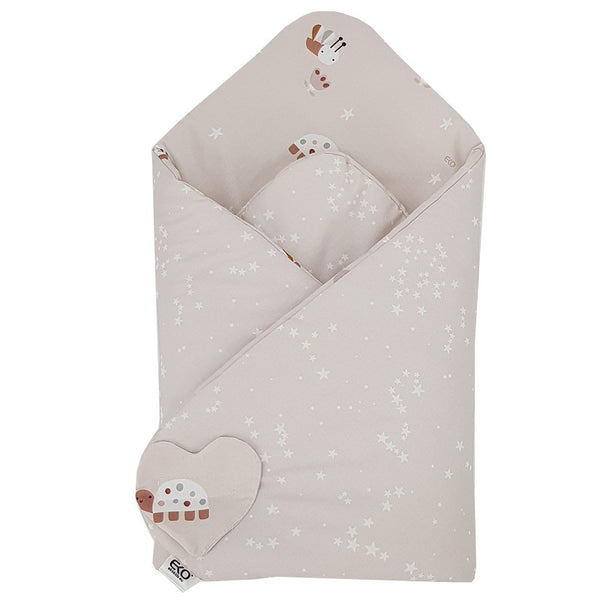 Dubbelzijdig bedrukte katoenen swaddle deken BIJTJES