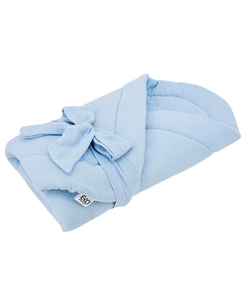Muslin Swaddle Blanket with Coconut BLUE