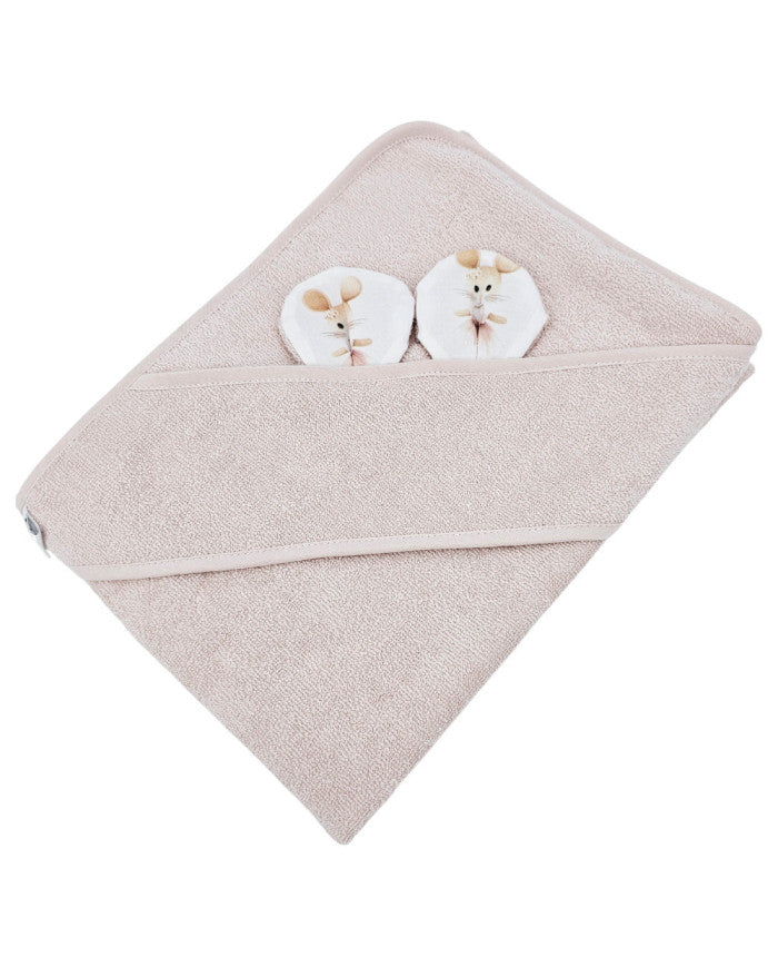 Bamboo bath cover Ballerina Mouse / Rose Pink